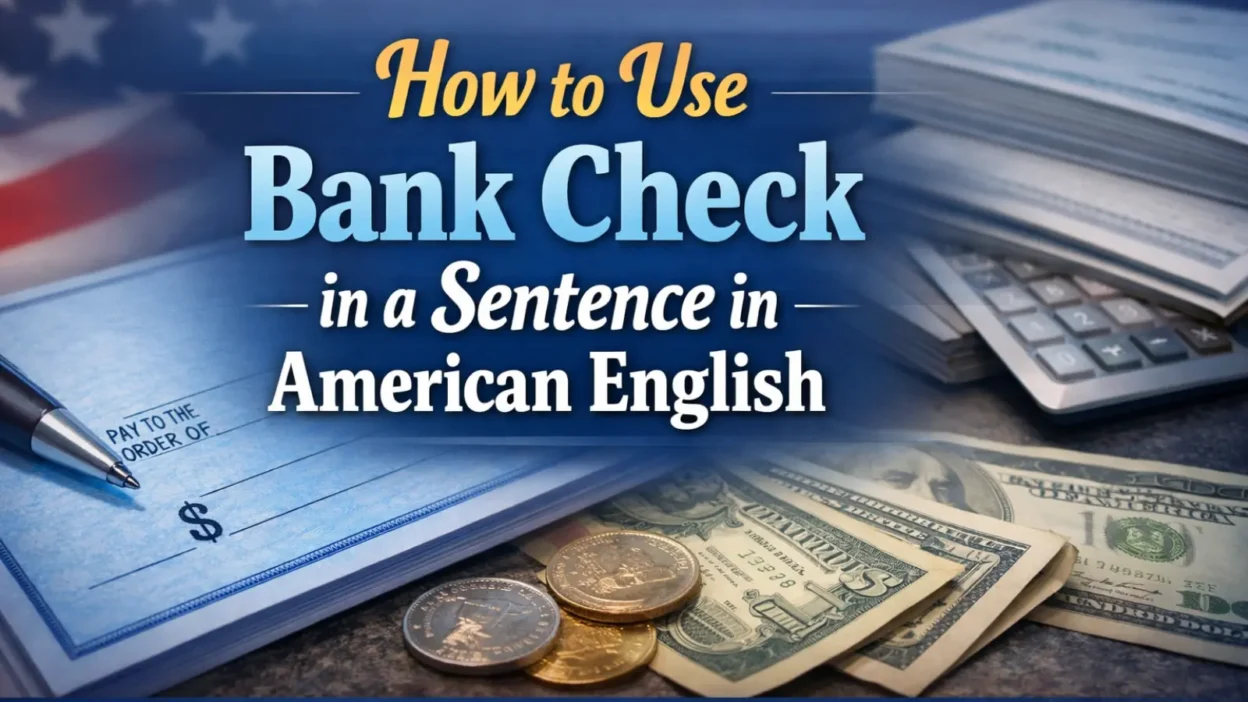 How to Use Bank Check in a Sentence in American English