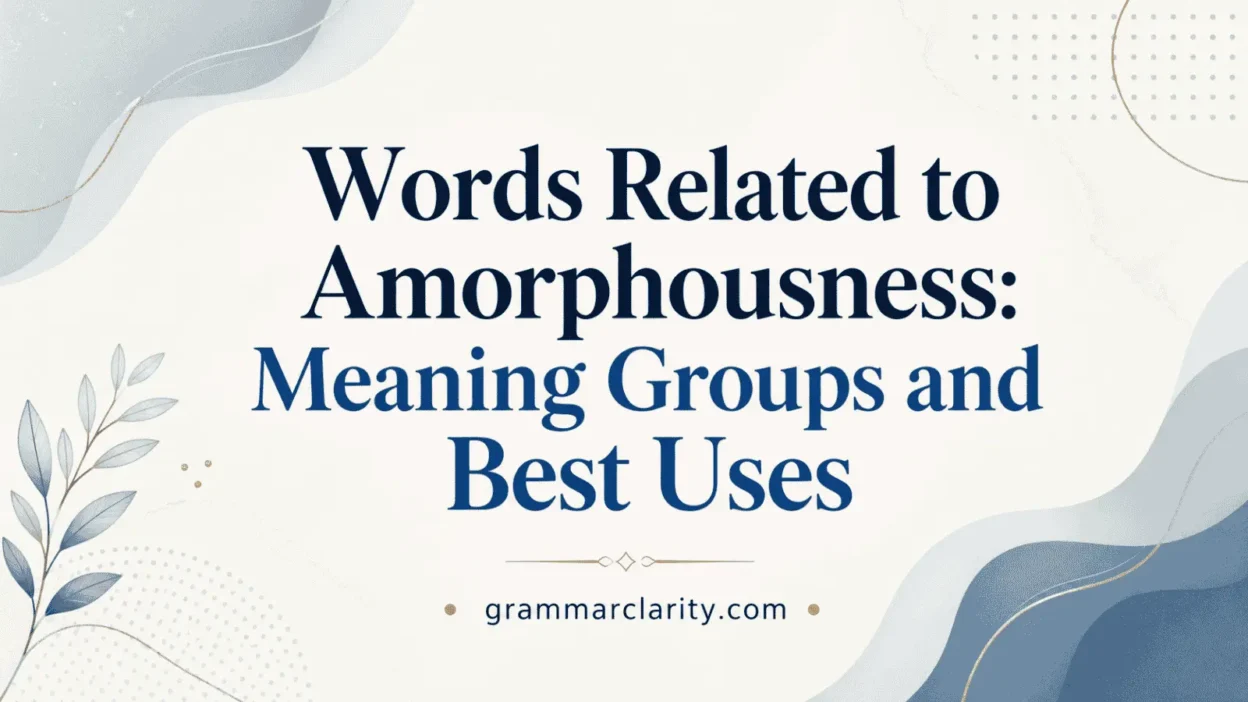 Words Related to Amorphousness: Meaning Groups and Best Uses