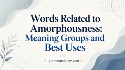 Words Related to Amorphousness: Meaning Groups and Best Uses