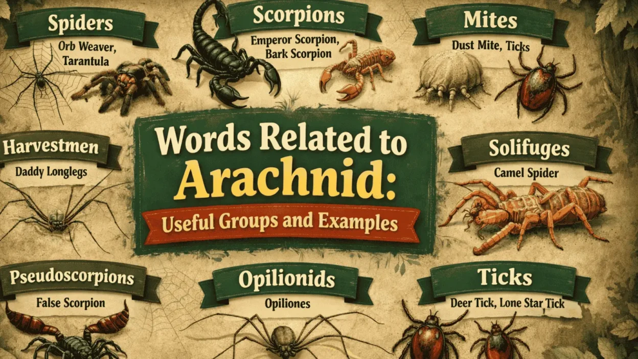 Words Related to Arachnid: Useful Groups and Examples