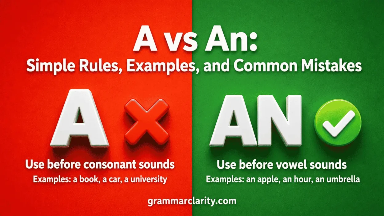 A vs An: Simple Rules, Examples, and Common Mistakes