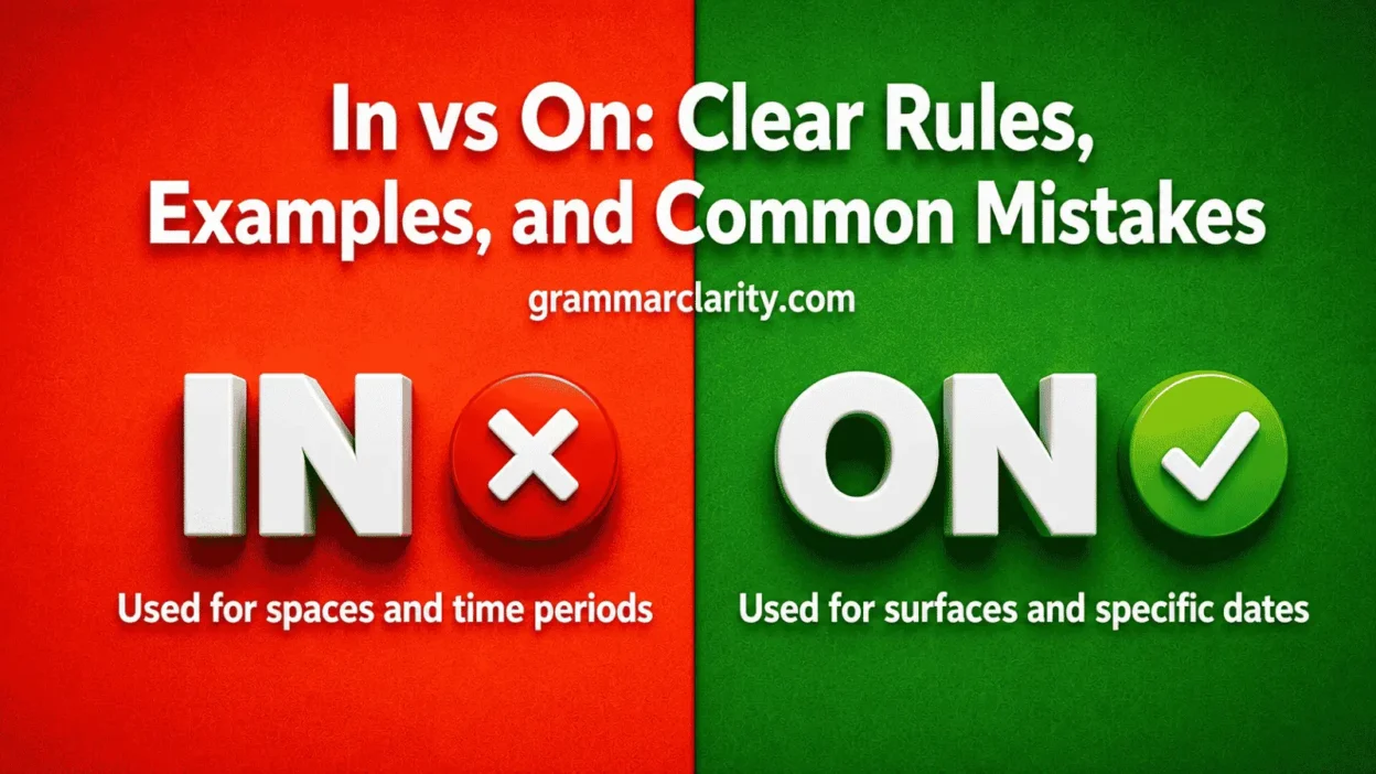 In vs On: Clear Rules, Examples, and Common Mistakes