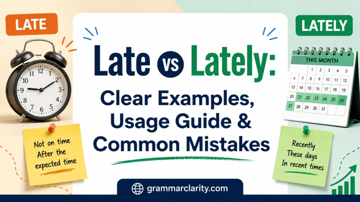 Late vs Lately: Clear Examples, Usage Guide & Common Mistakes