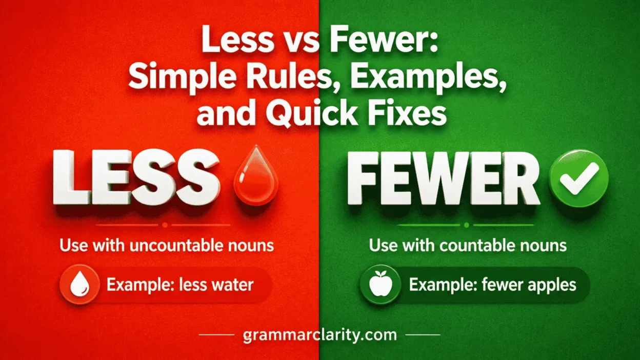 Less vs Fewer: Simple Rules, Examples, and Quick Fixes