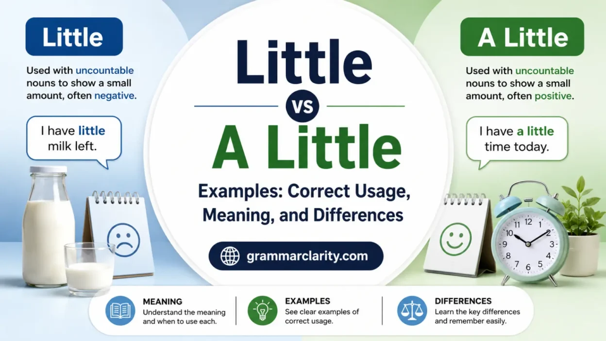Little vs A Little Examples: Correct Usage, Meaning, and Differences