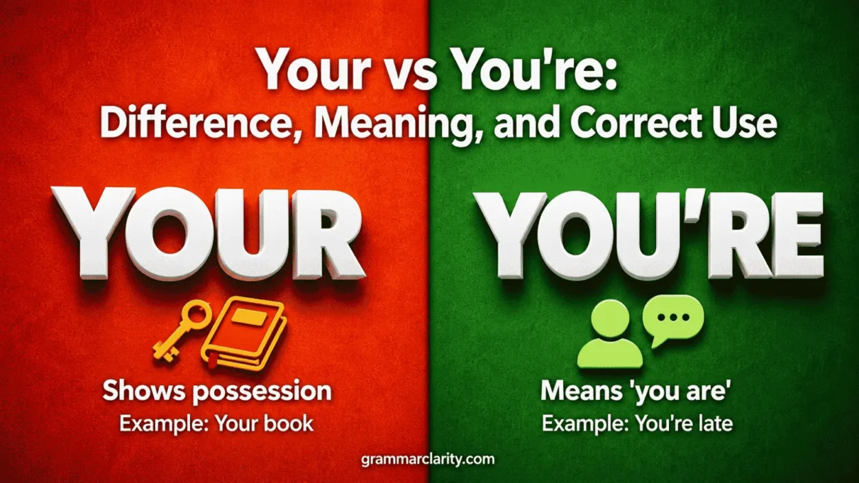Your vs You're: Difference, Meaning, and Correct Use
