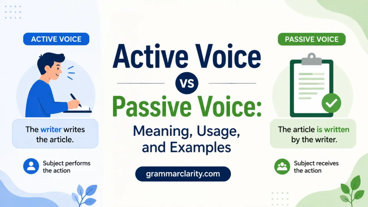 Active Voice vs Passive Voice: Meaning, Usage, and Examples