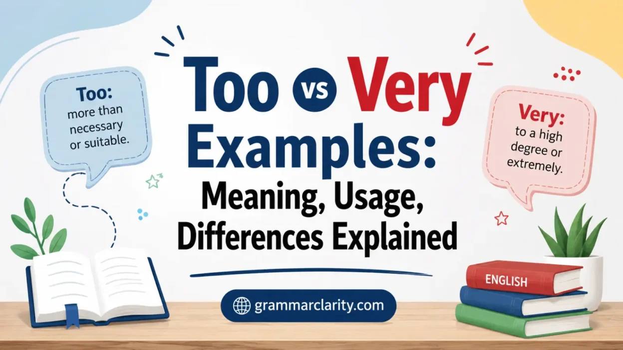 Too vs Very Examples: Meaning, Usage, Differences Explained